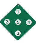 Five-Target PU Leather Fencing Practice Panel, Double-Sided Wall Mount Target for Epee Training showing five numbered targets.