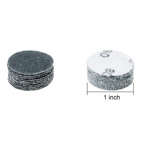 113 Piece 1 Inch Wet Dry Sanding Discs Set With 60-800 Grit, stack of hook and loop sandpaper showing front and back