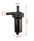 Heavy Duty Electric Intercooler Water Pump For Range Rover 317GPH High Flow Coolant Pump 12V Plug And Play Replacement PW361 Direct Fit, dimensions shown.