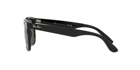 Side view of Steve Low Bridge Fit Square Sunglasses for Unisex Black and Dark Green Nylon Frame with 54mm Lenses RB4487F Tri Layer Technology Classic Modern Eyewear for Everyday Wear