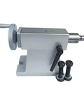 Heavy Duty Cnc Tailstock Indexing Head With 145Mm Center Cap And Cast Iron Housing, shown with handle and bolts.
