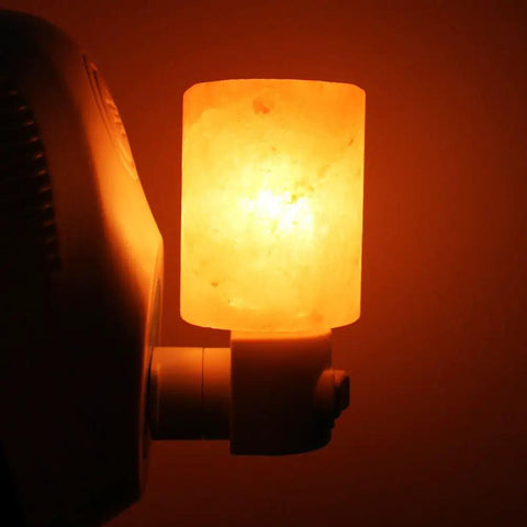 Two Pack Himalayan Salt Lamps Natural Crystal Glow Hand Carved Night Lights For Wall Or Desk, UL Listed Plug In