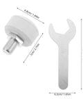 Roller Skate Toe Stoppers And Rubber Toe Guards With Adjustable Brake Blocks And Wrench, dimensions showing product size