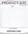 600 Pack Self Adhesive Packing Slip Pouch And Shipping Label Sleeves With Heavy Duty Grip, size details showing 0.2mm thickness.