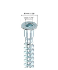 Close-up of Zinc Plated Confirmat Screws with Hex Socket Countersunk Head for Quick Easy Wood Furniture Assembly Built To Last Durable Carbon Steel