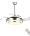36 Inch Retractable Ceiling Fan With Lights And Remote Smart Dimmable Led Fandelier Lit for kitchen with visible control
