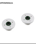 Two Pack Easy Bolt On Screw Trim Cylinder End Kit Replacement For Outboard 55-90HP Marine Grade Steel, OE Precise Fit To Stop Wobble, Leaks And Corrosion, Direct Fit, Saltwater Ready, two silver trim ends