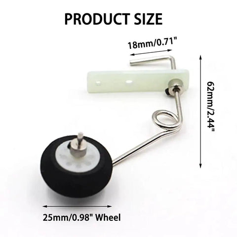 Tail Wheel Bracket Assembly For RC Airplanes And Helicopters No Fuss DIY Model Aircraft Landing Gear Replacement Lightweight Black 25mm Wheel