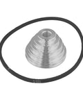 Heavy Duty Alu Benchtop Drill Press Pulley Set For Z4116 Models, 5 Step Cone Wheel Kit With V Belt And 18mm Motor Shaft Transmission Upgrade For Smooth Drilling And Fast Variable Speed Control, silver aluminum pulley and belt
