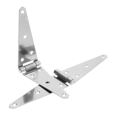 Beefy Heavy Duty Rotating Concealed Door Hinges Set 2 Pieces for Shed Doors Gates and Wooden Fences, chrome hinges.