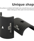 Bike Handlebar Shim Set 1 Pair 25.4 To 31.8 Mm Aluminum Alloy Clamp Spacer Conversion Adapter, anodized black finish, unique shape.