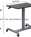 Height Adjustable Mobile Standing Desk With Smooth Roll Wheels Built Tough Rust Resistant Steel Laptop Lectern Workstation with dimensions