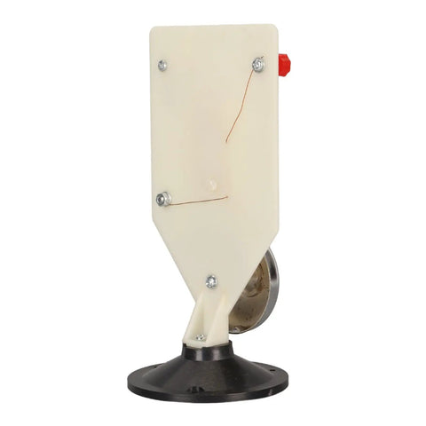 Magnetic Electromagnet Demonstration Kit For Physics Class With Vertical Bell Mechanism and black base, side view