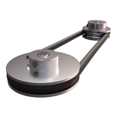 2 Pack Single Groove V Shaped Pulley Featuring 5Mm Bore And 31Mm Outer Diameter built from aluminum alloy with a round belt.