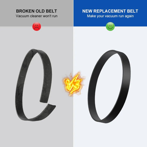 Comparison of old broken belt and new replacement belt for Must Have Replacement Vacuum Belt For Bissell PowerForce Helix Turbo Pet Vacuum Fits Models 2191 2191U 2190 1700 1701 1797 2691 2692 1240 12B1 68C7 3920 1831 2490 Two Pack.