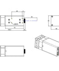 Detailed diagram of Badass Eighty Watt Blue Laser Engraver For Metal And Wood Cutting 450Nm CNC Router Laser Module dimensions.