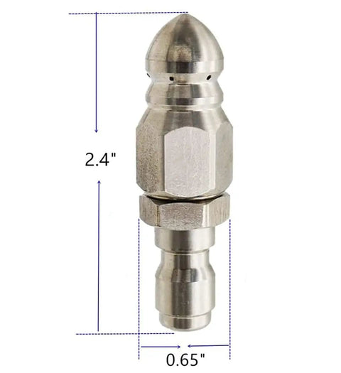 Two Sets Pressure Washer Sewer Jetter Nozzle Kit With One Quarter Inch Quick Connector For Drain Cleaning, stainless steel nozzle