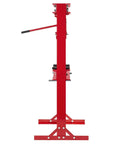 Side view of red Hydraulic Shop Floor Press H Frame 12 Ton Capacity With Plate Kit Workhorse For Metalworking.