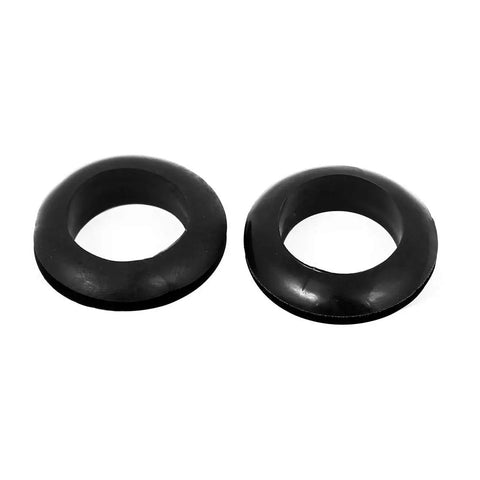 Heavy Duty Rubber Cable Grommets And Wire Cord Protectors With A Rock Solid 29mm Fit Black Finish 50 Piece Lot shown from above