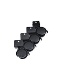 Set Of Four One Point Five Inch U Shaped Plywood Universal Furniture Casters With Brakes For Chairs Desks And Office Tables close-up view