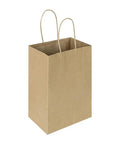 Small Natural Kraft Paper Gift Bags With Handles 5.25x3.25x8.25 Inch Brown Bulk Goody Bags For Party Favors Shopping Retail Grocery Weddings Craft Projects 100 Count
