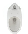 Top view of Drake Elongated Toilet Bowl With Tornado Flush System And CEFIONTECT Glaze For No Scrub Clean, Modern Colonial White Finish.
