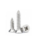 30 To 50 Pack Self Tapping Screws Set ST3.5 To ST4.2, Flat Head Phillips Drive, Flush Install Without Pre Drilling, 16mm Length