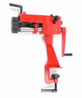 22 Gauge Sheet Metal Bender Bead Roller Kit, 7 Inch Manual Rotary Beader with Clip, shown in side view, red finish.
