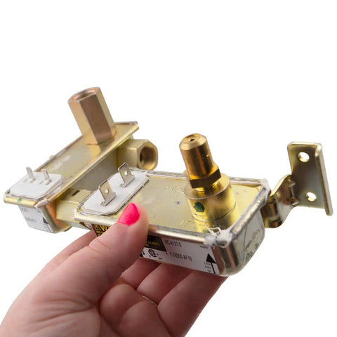 Gas Range Dual Oven Safety Valve Assembly Replacement For Bake And Broil Burners, Model Specific Not Universal, held in hand