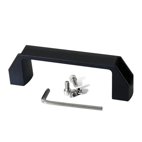 Two Sets 2020 Aluminum Extrusion Profile Door Handle And Frame Hinges Install Kit with black aluminum handle, screws, and wrench