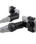 Rifle Scope Smartphone Adapter for Hunting and Birding - Quick Lock System, attaches to scope with phone mounted, aluminum frame shown.