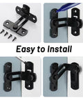 Two Pack Barn Door Lock Set With 180 Degree Flip Latch And Stainless Steel Screws for easy installation on various doors