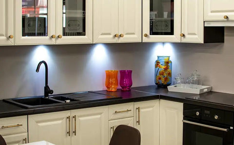 Hella Cool Vintage Antique Brass Cabinet Knobs With Classic Striped Groove Top Shelf Zinc Alloy Pull Hardware displayed in modern kitchen setting.