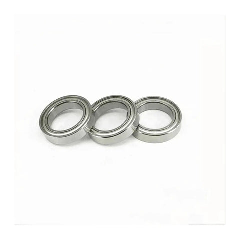 Three 6710ZZ ball bearings 50x62x6mm double metal cover deep groove bearing set, smooth spin, heavy duty pro grade for machinery use.