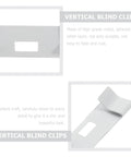 12 Piece White Metal Vertical Blind Repair Tabs Heavy Duty Replacement Clips For Window Shades, showing sturdy clips with a sleek design.