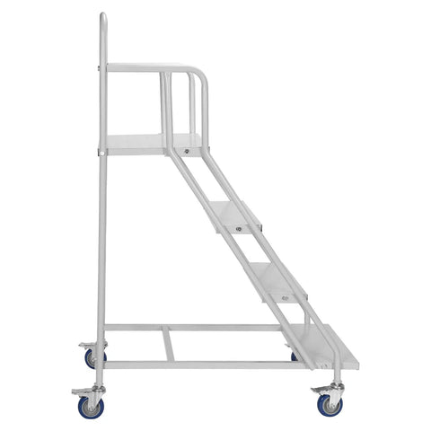 Badass Four Step Mobile Platform Ladder With Heavy Duty Rolling Wheels And Rock Solid Cold Rolled Steel Frame For Smooth Daily Tasks And No Sweat Commercial Upkeep