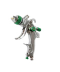 Hella Adjustable Pneumatic Paint Sprayer Featuring Pro Grade Brass Valve And Rock Solid Chrome Aluminum Housing, side view of spray gun.