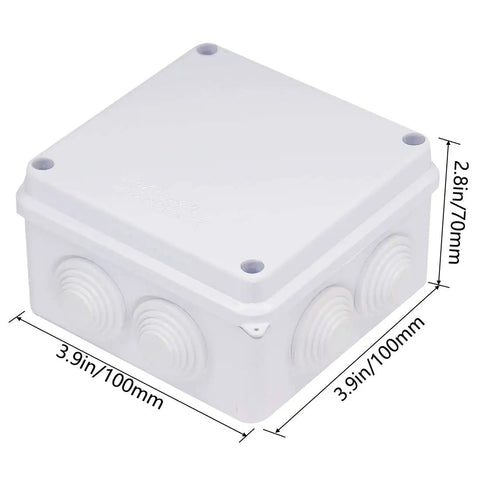 Heavy Duty Abs Plastic Junction Box Featuring IP65 Waterproof Protection And Dustproof Seals For No Sweat Electrical Projects In Crisp White Finish, 100x100x70mm.