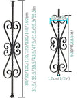 Heavy Duty Iron Square Railing Posts With 270 Degree Swivel Bracket And Flat Mount Shoe Rock Solid Build dimensions and details