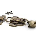 Antique Cabinet Duckbilled Toggle Latch And Heart Shaped Padlock Kit With 2 Toggle Latches And 2 Locks Includes Matching Screws Bronze