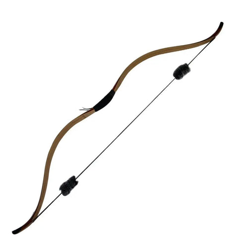 Recurve bow with Otter Dampener Bow String Silencer 1 Pair For Recurve Bows Lightweight Vibration Dampener installed, black and white