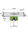 Durable Metal Bench Drill Vise With X And Y Coordinate Adjustment top view showing dimensions, solid construction for woodworking projects.