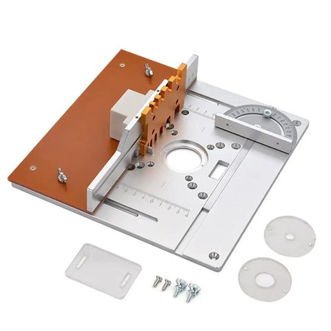 Rock Solid Aluminum Router Table Insert With Easy Peasy Flip Miter Guide For Solid Wood Milling and Rip Through Precise Cuts On Any Custom Workbench Board Station