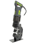 Heavy Duty 2000W Electric Hole Puncher with 20 Ton Capacity and 5 Dies, shown from side view, for punching metal sheets and channels.