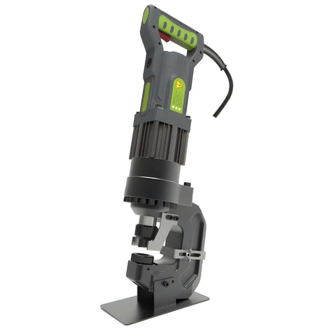 Heavy Duty 2000W Electric Hole Puncher with 20 Ton Capacity and 5 Dies, shown from side view, for punching metal sheets and channels.