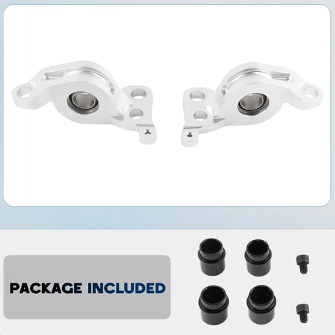 Racing Compliance Brackets With Spherical Bearings For Honda Civic EG 92 95 And Acura Integra 94 01 Bolt On Performance Upgrade With High Load CNC Machined Billet Aluminum Housing For Precise Fit, white bracket set