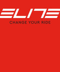 Elite logo with red background, promoting cycling products