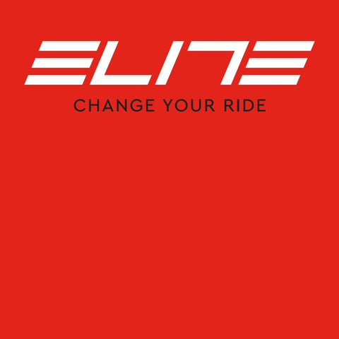 Elite logo with red background, promoting cycling products