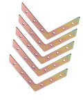 Five Piece L Shaped Corner Brackets Set Easy To Install Galvanized Iron Right Angle Supports For Furniture And Wardrobes Cabinets Shelves Chests And DIY Projects