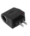 Rock Solid Car Cigarette Lighter Adapter Converts 90 To 240 Volt AC To 12 Volt DC Wall Plug Power Inverter with red indicator light.